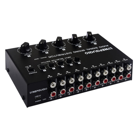Sélection du signal audio 5 entrées et 5 sorties Divers audio Distributeur d'interrupteur indépendant de l'entrée de l'appareil, 5 In 5 Out