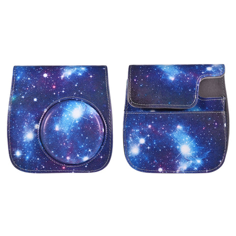 Custodia in pelle PU per fotocamera full body con cinturino per FUJIFILM instax mini 9 / mini 8+ / mini 8, Universe Pattern