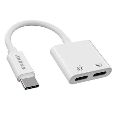 ENKAY ENK-AT105 Cavo dati da USB-C/Type-C a doppio Type-C per cuffie e adattatore di ricarica