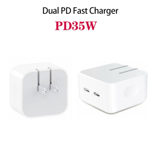 35W Dual USB-C Charger for iPhone & iPad - Fast Charging