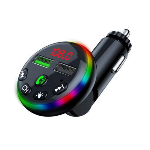 F13 Lecteur pour smartphone pour voiture Chiamate in vivavoce 5.0 Lecteur Bluetooth-MP3 Lecteur FM sans fil pour voiture, F13