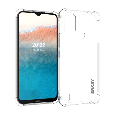 Pour Nokia C21 Plus Housse de protection pour téléphone en TPU transparent ENKAY, pour Nokia C21 Plus