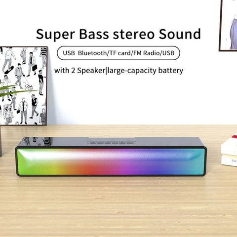 Barre de son HiFi lumineuse RGB AEC BT601, haut-parleur Bluetooth pour home cinéma, BT601