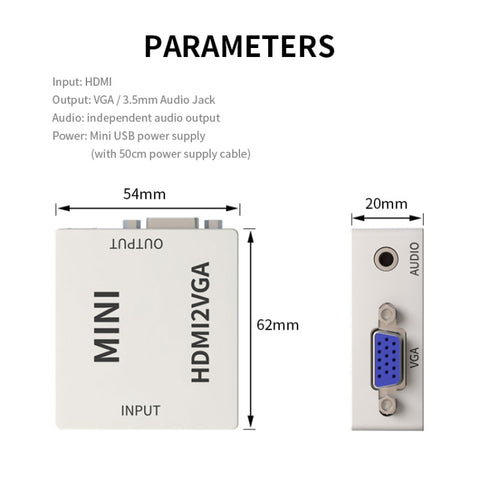 adattatore-hdmi-a-vga-mini-hd-1080p-convertitore-audio-video - immagine 2