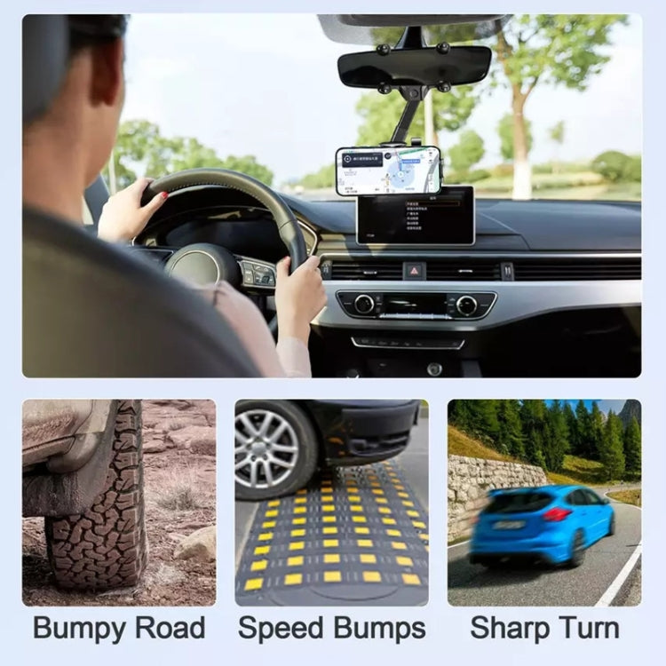 R004 Specchietto retrovisore Porta telefono per auto retrattile ruotabile a 360°, R004