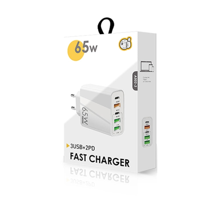 65W Multi Port Charger with Dual PD Type-C for Phone &