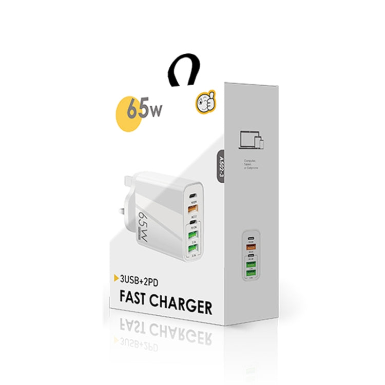 65W Dual PD Type-C Multi-Port Charger for Phones & Tablets