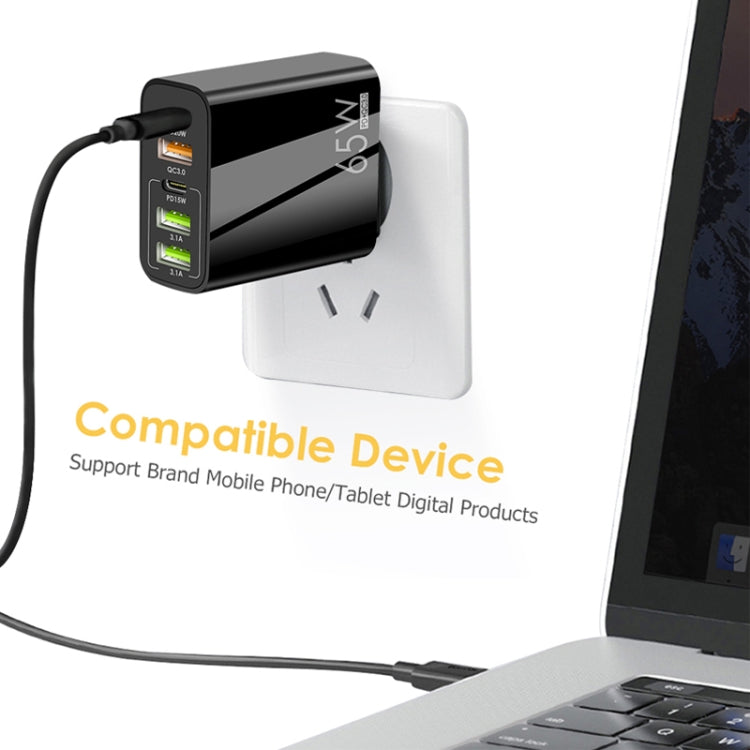 65W Dual PD Type-C Multi-Port Charger with Data Cable
