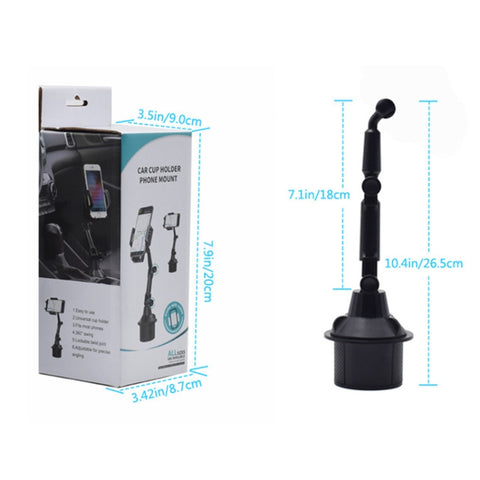X033 Portabicchieri a collo di cigno regolabile con supporto per telefono da auto da 360 gradi, X033