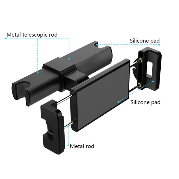 X004 Supporto per telefono con supporto per tablet con supporto per sedile posteriore regolabile in rotazione universale, 004