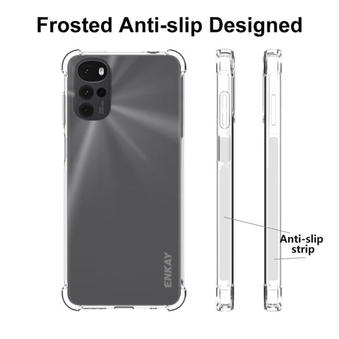 Pour Motorola Moto G22 4G ENKAY Housse de protection pour téléphone portable en TPU transparent, pour Motorola Moto G22 4G