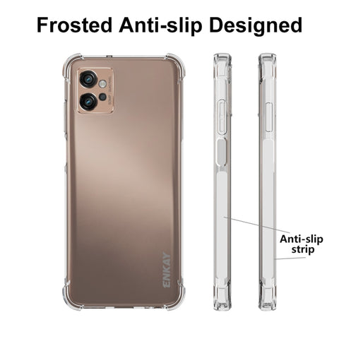 Pour Motorola Moto G32 ENKAY protection pour téléphone antiurto en TPU transparent, pour Motorola Moto G32