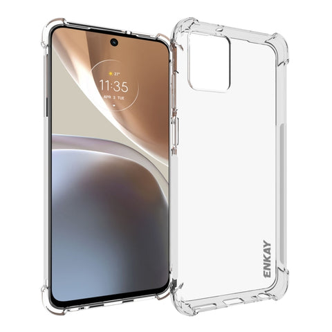 Pour Motorola Moto G32 ENKAY protection pour téléphone antiurto en TPU transparent, pour Motorola Moto G32