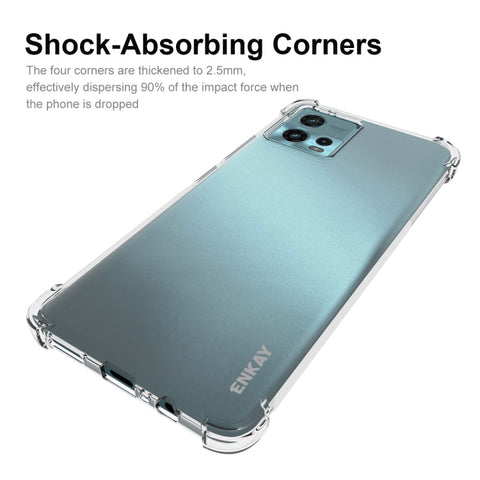 Pour Motorola Moto G72 4G ENKAY protection pour téléphone antiurto en TPU transparent