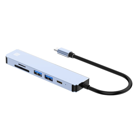 JUNSUNMAY Adattatore docking station HDMI 6 in 1 da tipo C a 4K Hub di ricarica rapida USB-C PD Lettore di schede SD/TF, JSM-HUB005