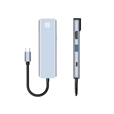 JUNSUNMAY Adattatore docking station HDMI / Ethernet 6 in 1 da tipo C a 4K Hub di ricarica rapida PD Lettore di schede SD/TF