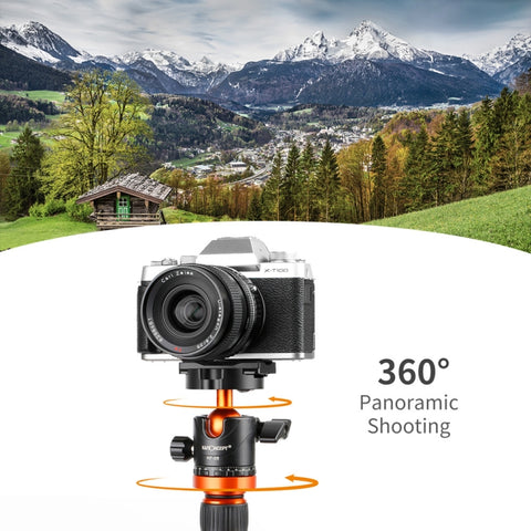 K&F CONCEPT KF31.023V3 Testa a sfera panoramica per treppiede in metallo ruotante a 360 gradi con piastra a sgancio rapido da 1/4 di pollice, KF31.023V3