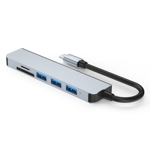 ENKAY Hat-Prince Adattatore docking station HDMI 6 in 1 da tipo C a 4K Hub USB-C Lettore di schede SD/TF, 6 in 1 Type-C to 4K HDMI