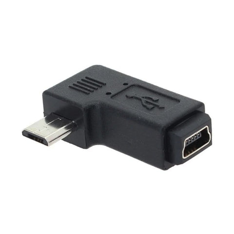 Adattatore da Mini USB femmina a Micro USB maschio da 90 gradi
