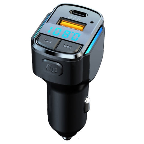 C34 Caricatore Bluetooth 5.0 pour auto-transmetteur FM Accendisigari Lettore musical MP3, C34