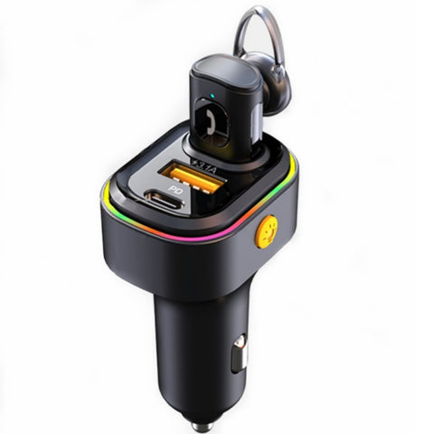 Bluetooth pour voiture V15 avec adaptateur pour batterie de voiture rapide PD micro oreillette Bluetooth sans fil avec suppression de la rumeur, V15
