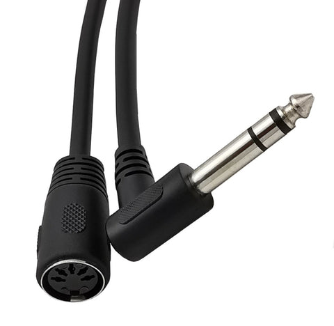 JUNSUMAY Adaptateur audio stéréo MIDI de 6,35 mm 1/4 de pouce mâle à femelle à 5 broches, longueur de câble : 20 cm, longueur du câble : 20 cm