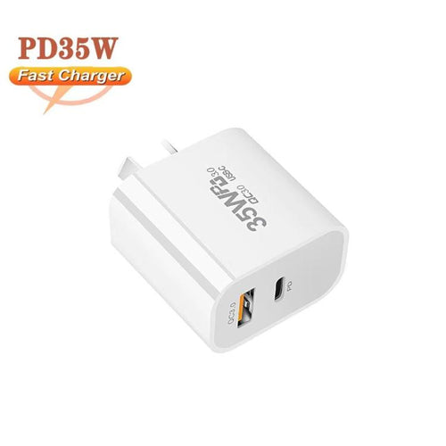 30W USB-C Dual Port Charger with QC3.0 - Fast Charging