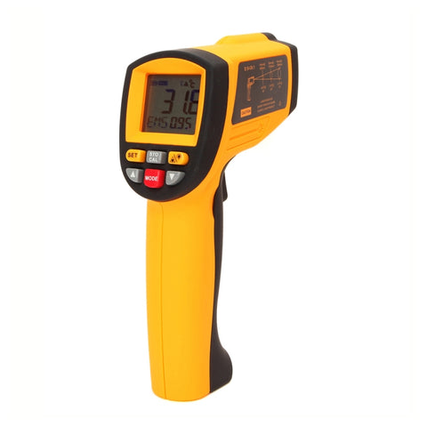 GM1150A Thermomètre infrarouge 50:1 -18~1150 degrés Celsius Misurateur de température numérique LCD Pirometro industriel 0,1~1EM réglable, GM1150A Jaune