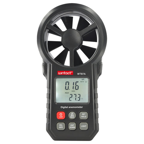 WT87A Anémomètre portable Thermomètre régulateur de vitesse du vent, WT87A
