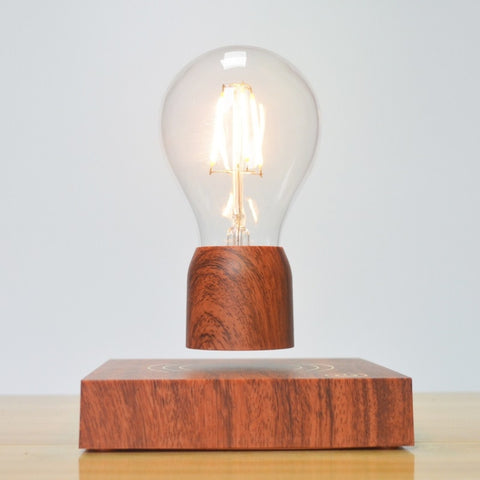 Lampada decorativa per la casa a LED con substrato color legno a lampadina flottante magnetica retrò