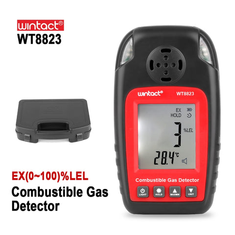 WT8823 Détecteur de fuite de gaz combustible Détecteur de perte de gaz inflammable Écran naturel LCD numérique Détecteur de perte de gaz Moniteur Analyseur de gaz, WT8823