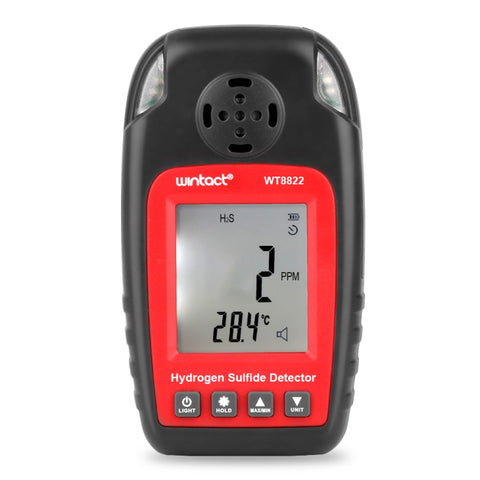 Capteur d'hydrogène solforé WINTACT WT8822 Capteur de gaz H2S indépendant Avviso Système de réglage d'alarme à haute sensibilité, WT8822