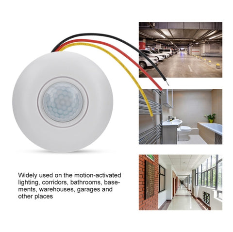 Interruttore sensore di movimento PIR a infrarossi 12V con sensore di rilevamento ritardato a 360 gradi per plafoniera a LED
