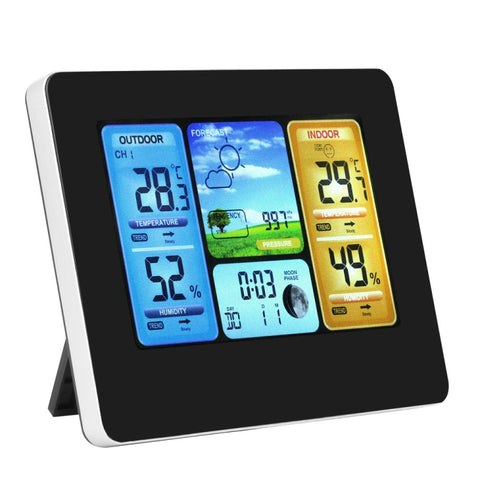 FJ3373 Stazione meteorologica Sensore esterno wireless per interni Termometro multifunzione Igrometro Sveglia digitale Barometro Previsione, FJ3373