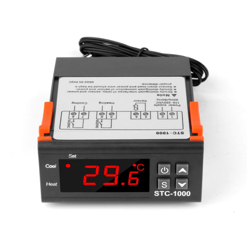 STC-1000 Thermostat numérique régulateur de température 220 V Thermostat régulateur de température LED pour relais incubateur 10 A Chauffage et rafraîchissement, 220 V