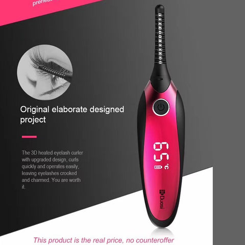 Duosi DY-102 Style penna portable riscaldato Ferro da remuero elettrico di longa durata Piegaciglia USB ricabile elettrico riscaldato Clip per arricciacapelli per trucco