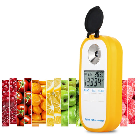 DR103 Rifrattometro Digital Display LCD Brxi Succo di Frutta Misuratore di Zucchero Rifrattometro per Destrano Fruttosio Glucosio Lattosio Maltosio, DR103
