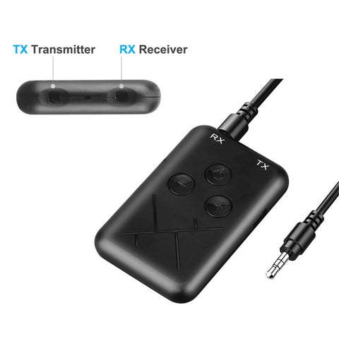 JDEX-TX10 Adaptateur pour récepteur et transmetteur audio Bluetooth 4.2 sans fil 2 en 1 de 3,5 mm, JDEX-TX10