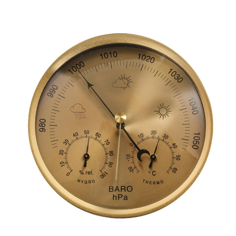 THB9392 Termometro digitale a parete Igrometro Manometro per uso domestico ad alta precisione Barometro per strumenti meteorologici, THB9392 (Gold), THB9392 132mm