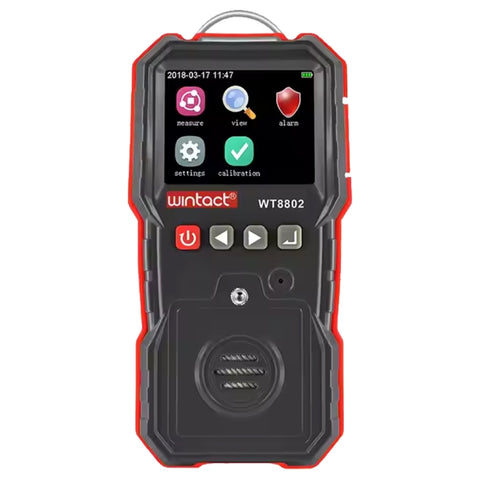 WINTACT WT8802 Moniteur d'hydrogène solforé Capteur de gaz rechargeable professionnel Élévateur de vibrations H2S avec alarme sonore et lumière numérique à haute sensibilité