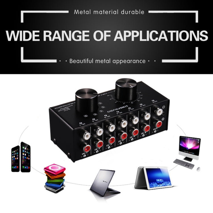 B016 Audio Source Selector with RCA Volume Control