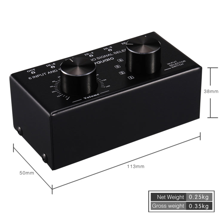B016 Audio Source Selector with RCA Volume Control