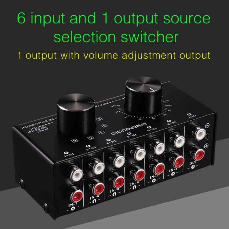 B016 Audio Source Selector with RCA Volume Control