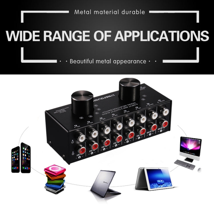 Audio Source Selector Switch with RCA Inputs and Outputs