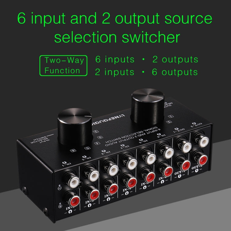 Audio Source Selector Switch with RCA Inputs and Outputs
