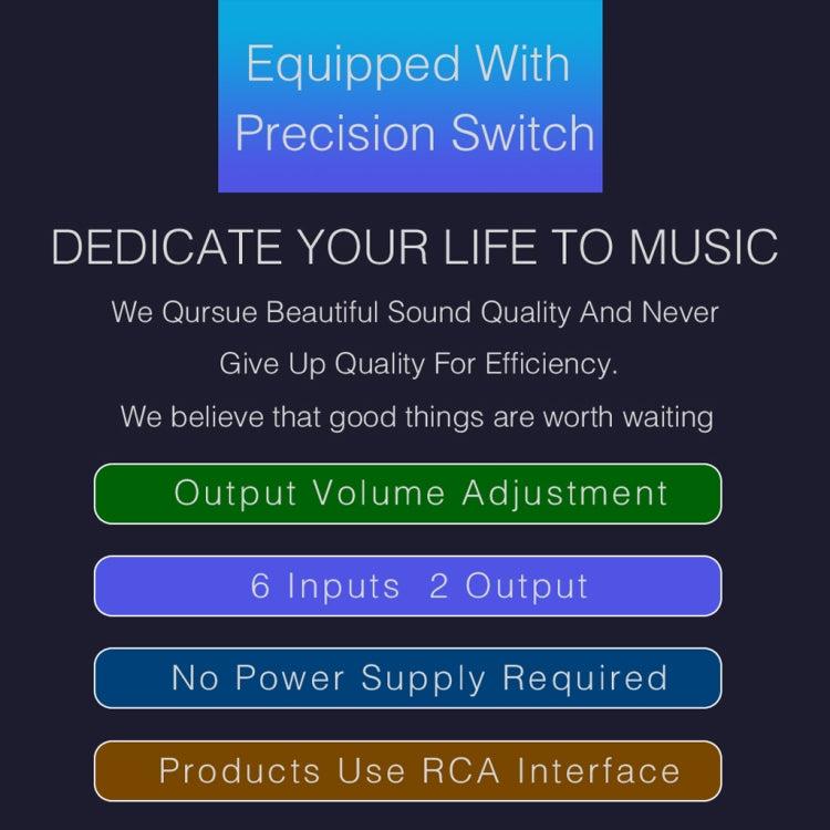 Audio Source Selector Switch with RCA Inputs and Outputs