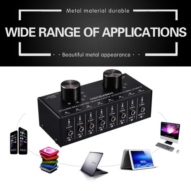 6x2 Audio Signal Switch with 3.5mm Interface