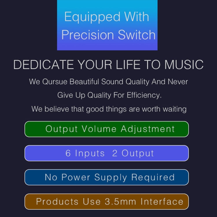 6x2 Audio Signal Switch with 3.5mm Interface