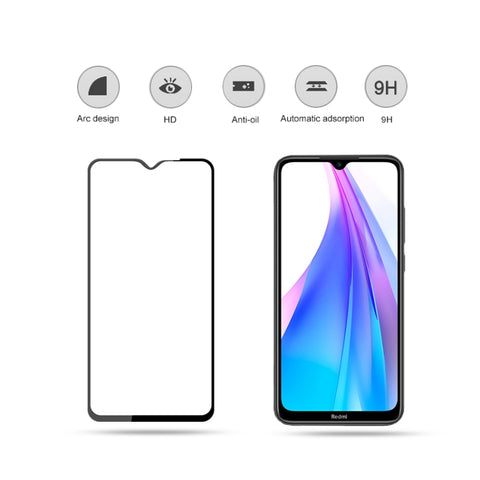 Per Xiaomi Redmi Note 8T mocolo 0.33mm 9H 2.5D Pellicola in vetro temperato a colla completa, For Xiaomi Redmi Note 8T