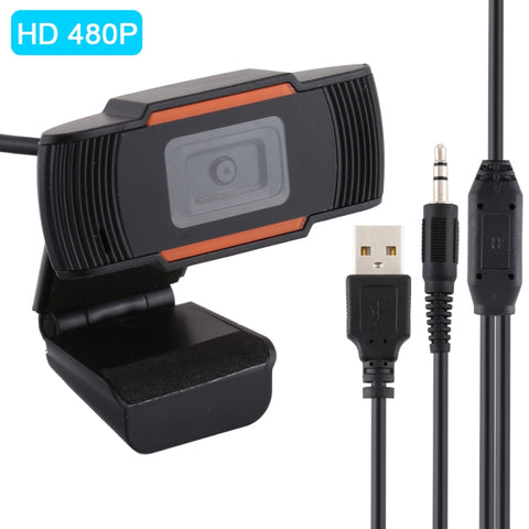 HXSJ A870 Webcam HD 480P Videocamera per PC con microfono ad assorbimento MIC per Skype per Android TV Videocamera per computer girevole Web Cam USB, 480P
